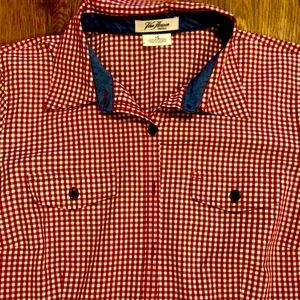 Ladies Van Heusen large gingham red/white shirt